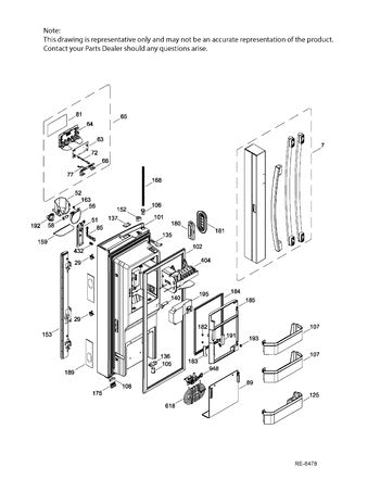 WR01A02114 Refrigerator Handle Kit