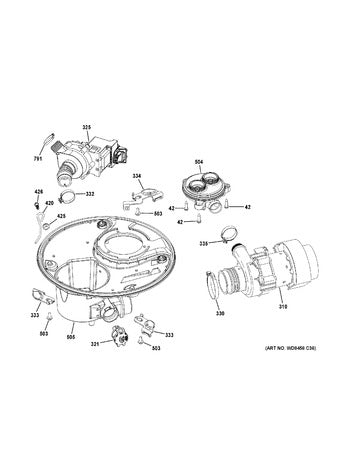 WG04A03618 FACTORY REFURBISHED DISHWASHER PUMP WASH KIT - XPart Supply