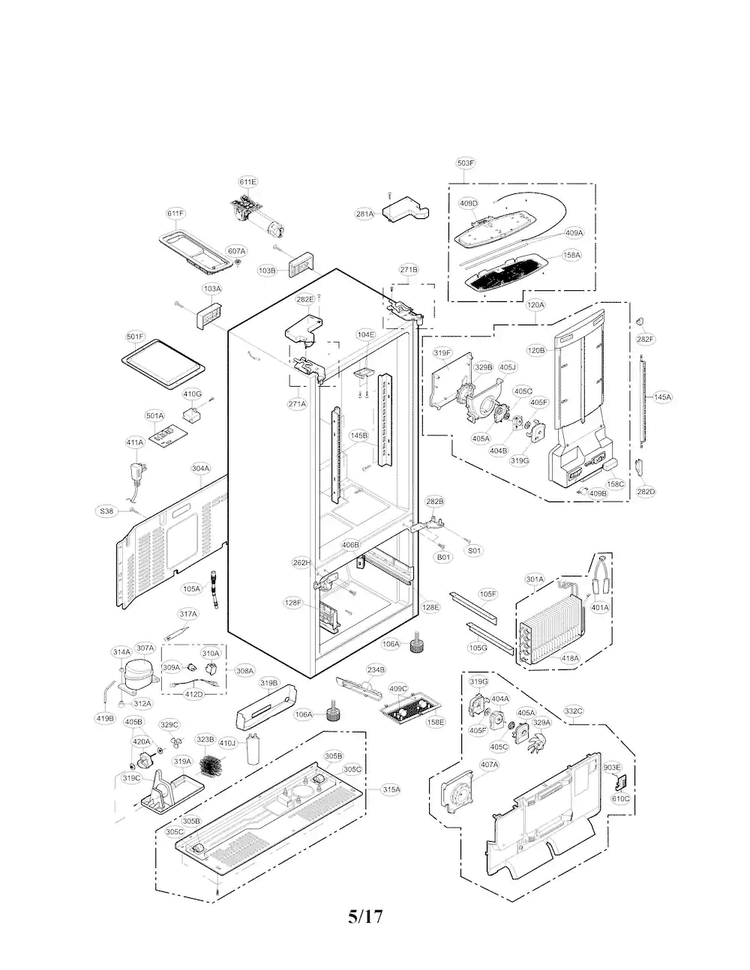 ADJ72909824 Refrigerator Air Duct Cover and Fan Assembly - XPart Supply