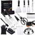 Griddle Accessories Kit,18 Pcs Griddle Grill Tools Set for Blackstone and Camp Chef,BBQ Spatula Set with Spatula, Basting Cover, Scraper, Bottle, Tongs, Egg Rings & Carry Bag - Appliance Genie