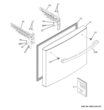 SS Freezer Door Handle