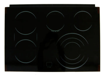 Range top and glass assembly, black