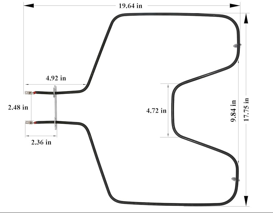 WS01F11296 GE Oven Bake Element, Long Body | Lower Heating Element Replacement | Fits GE Profile Hotpoint Kenmore | Genuine OEM Electric Oven Element