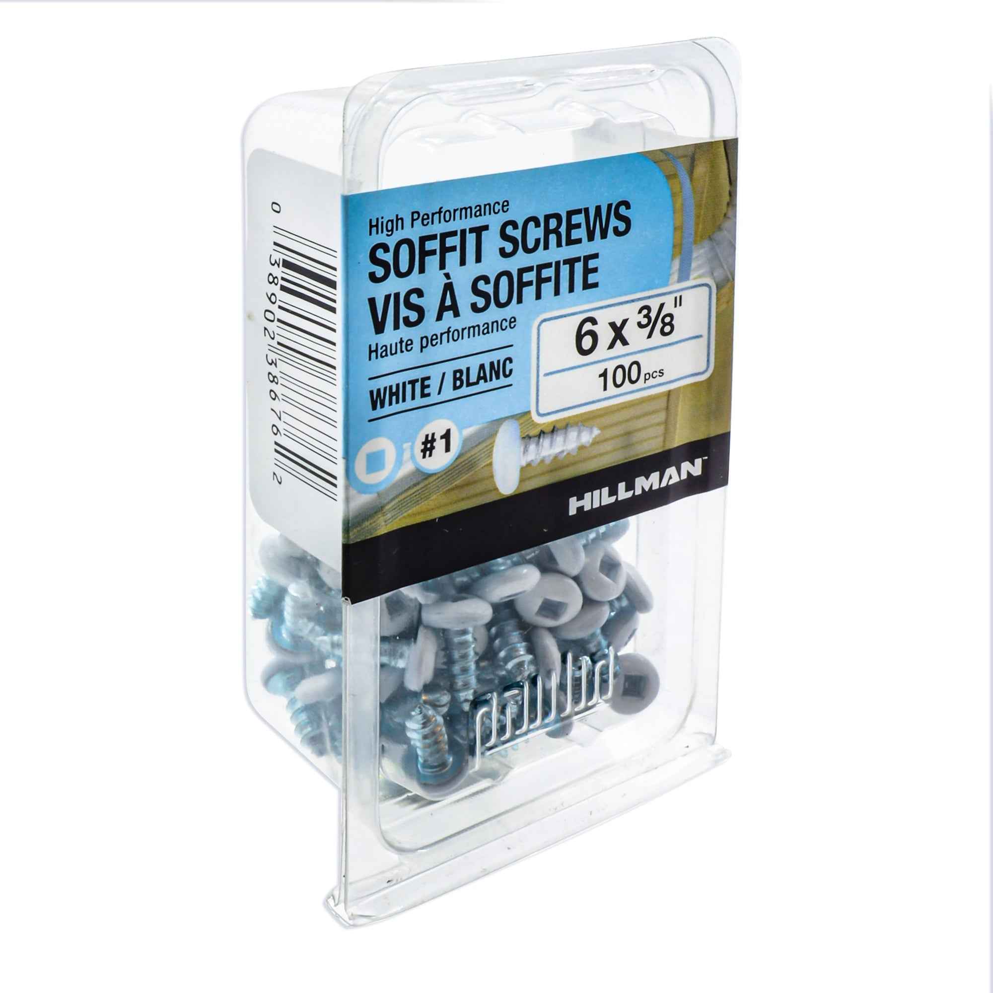 6x3/8 Panhead Soffit Screws, Painted White (100 Pieces)