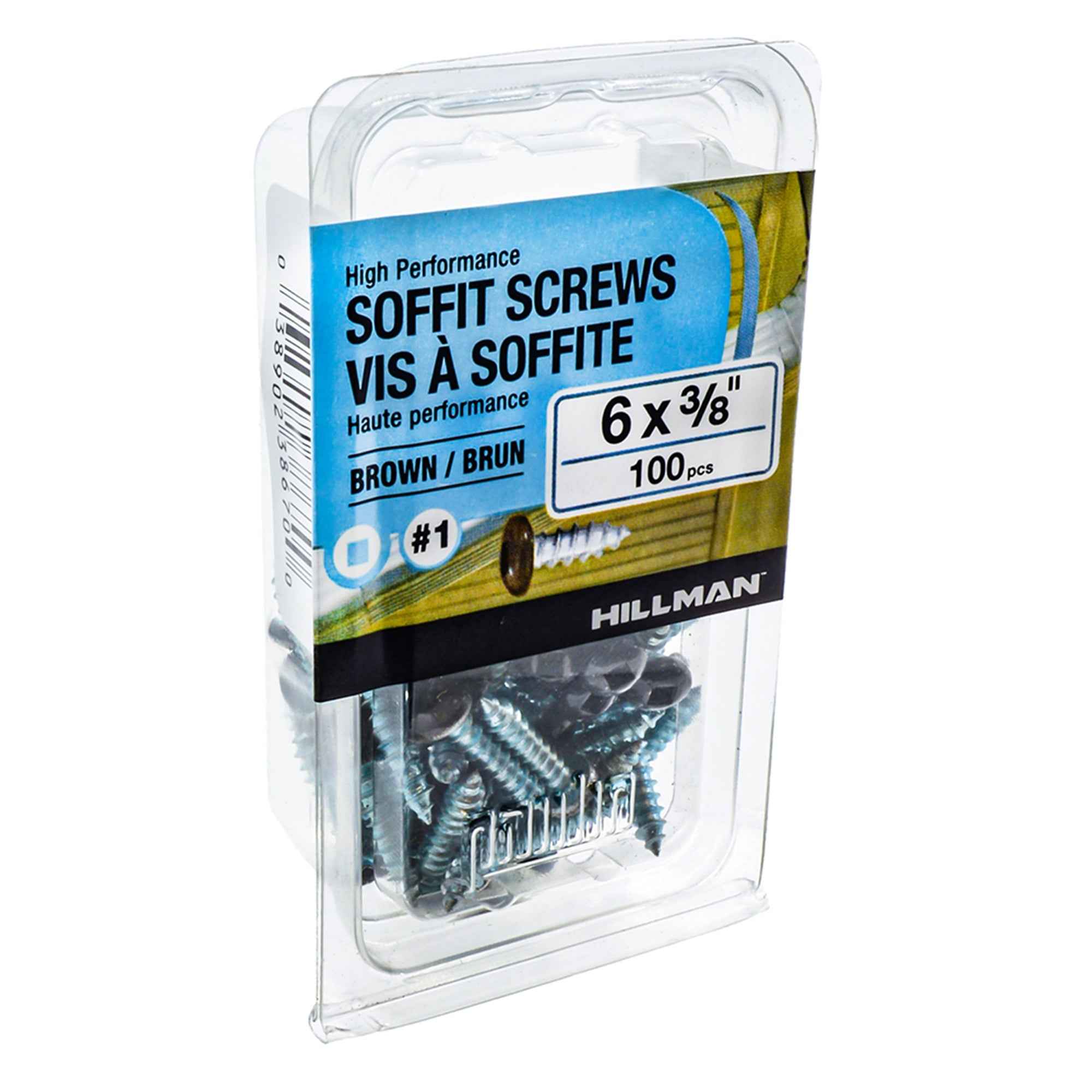 6x3/8 Panhead Soffit Screws, Painted Brown (100 Pieces)