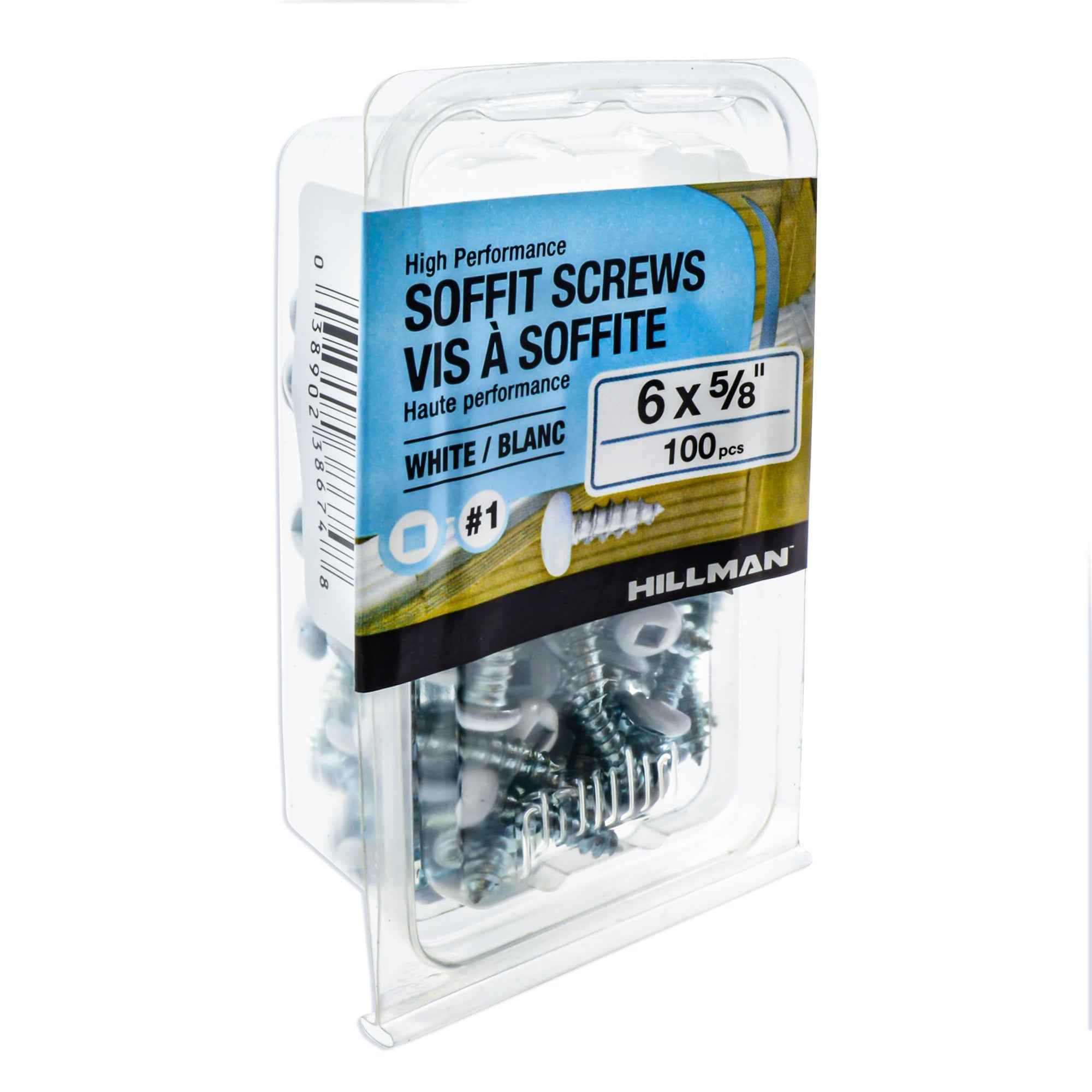 6x5/8 Panhead Soffit Screws, Painted White (100 Pieces)