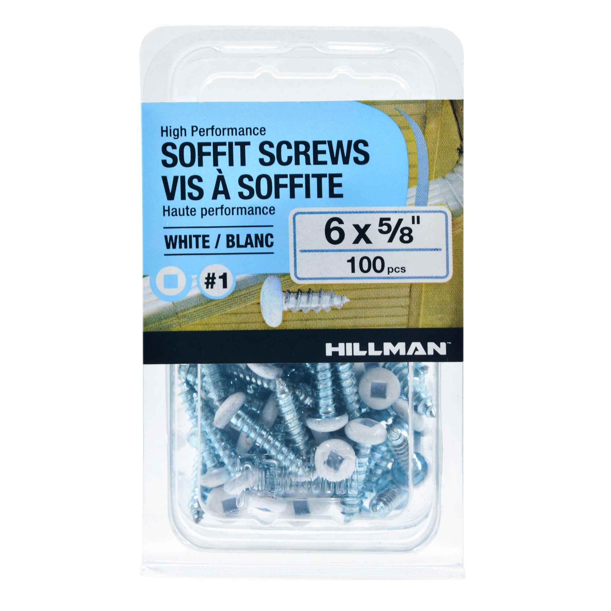 6x5/8 Panhead Soffit Screws, Painted White (100 Pieces)