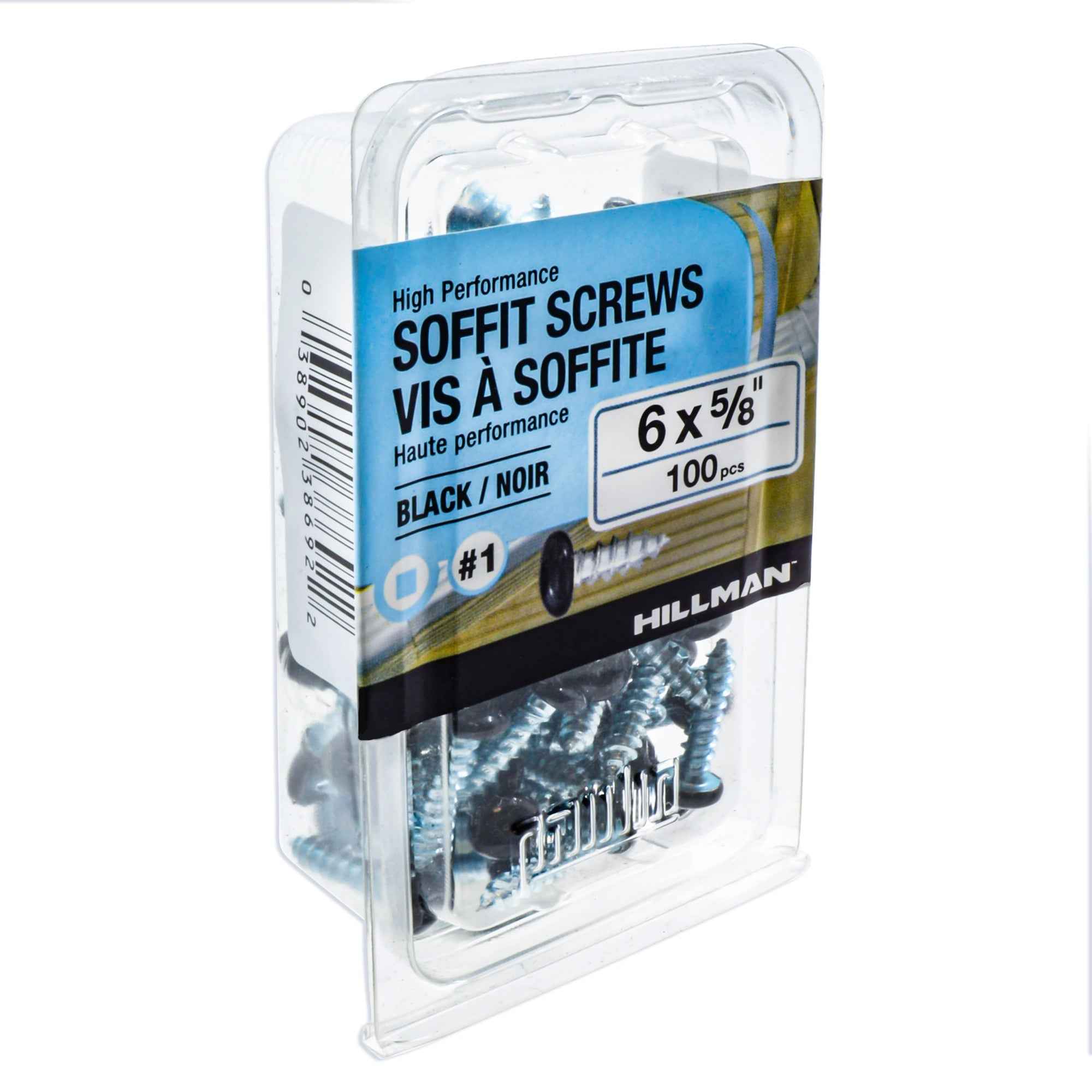 6x5/8 Panhead Soffit Screws, Painted Black (100 Pieces)