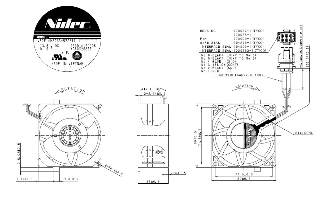 V80E14MS2A3-57A611 Refrigerator Evaporator Fan - XPart Supply