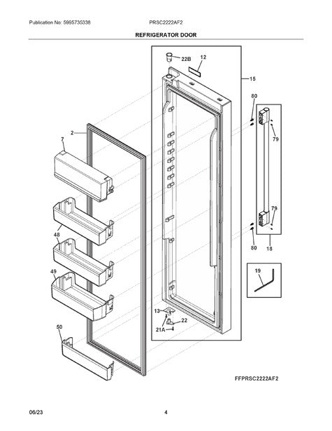 5304536767 Refrigerator Door Handle Assembly