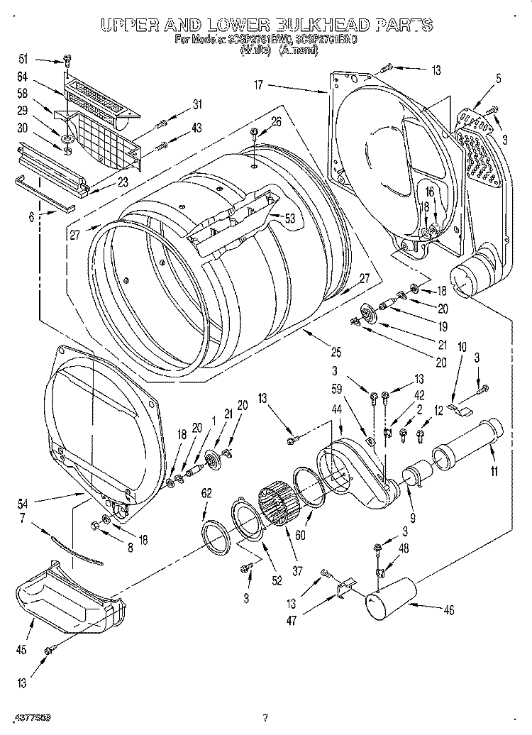 WP3391912 ड्रायर उच्च सीमा थर्मोस्टेट