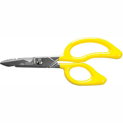 Klein Tools 26001 Electrician's Scissors; All-Purpose; Strips 19 to 23 AWG; Notched Blade - XPart Supply