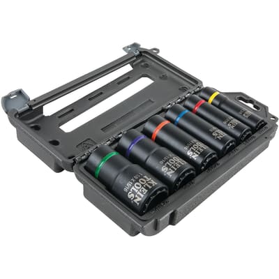 Klein Tools 66010 Socket Set; Impact Sockets; 6-Piece w/Twelve Sizes Combined; Case Included - Appliance Parts Canada