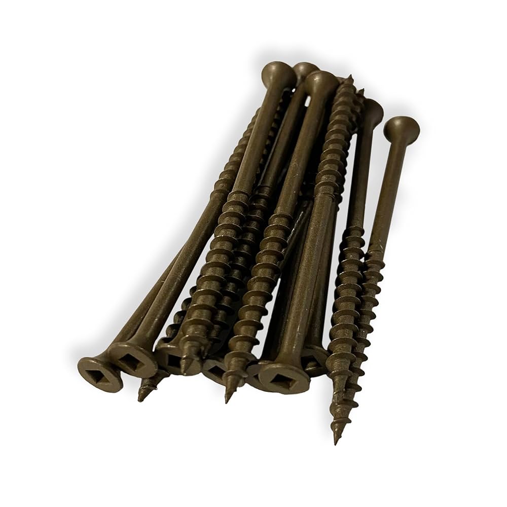 Paulin #8 x 3" Flt Sqr Sckt Hd Deck Screws UNC Brwn Epoxy