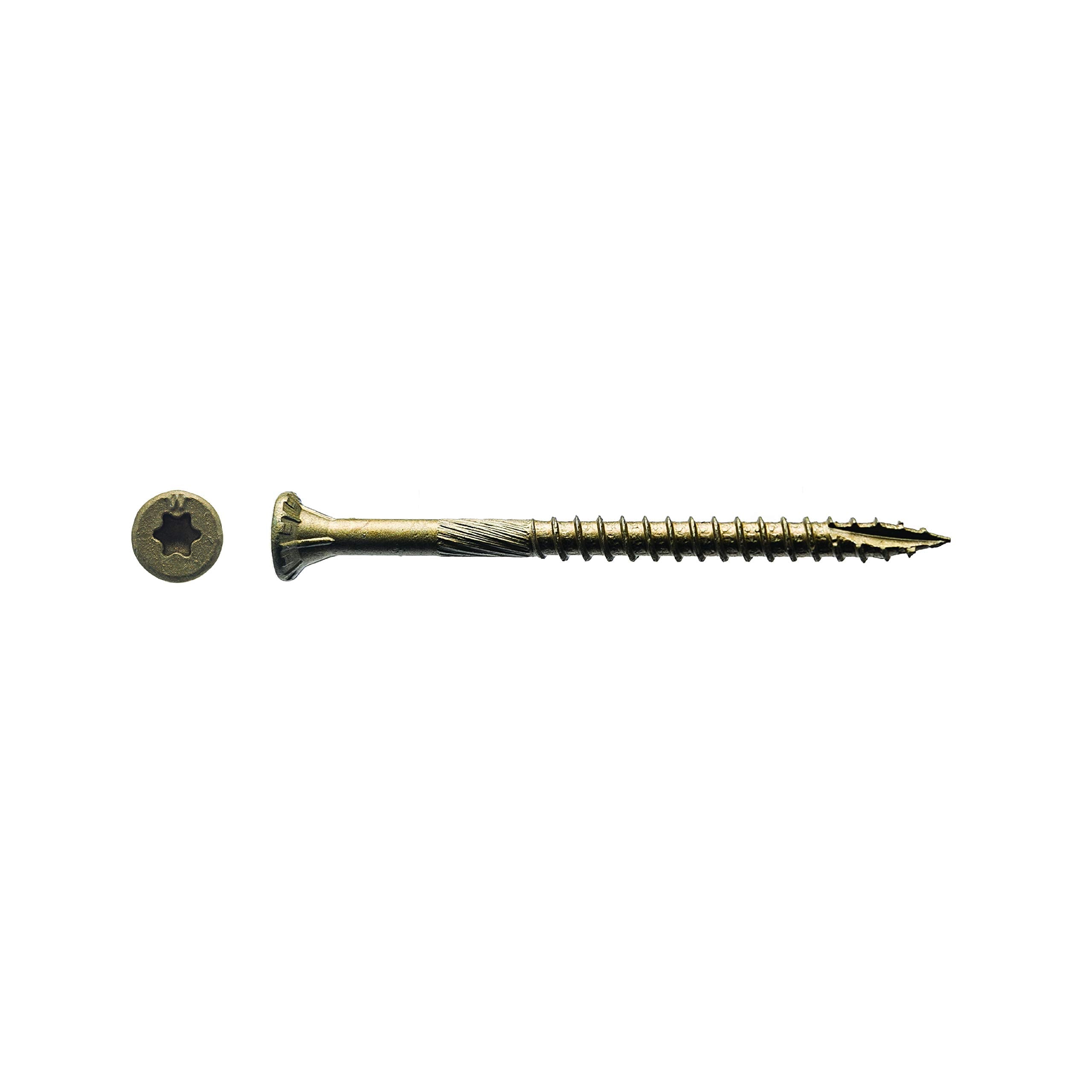 1# Bucket 9 x 2-1/2" Gold Robertson® Flat Head Screw (100/Bucket)