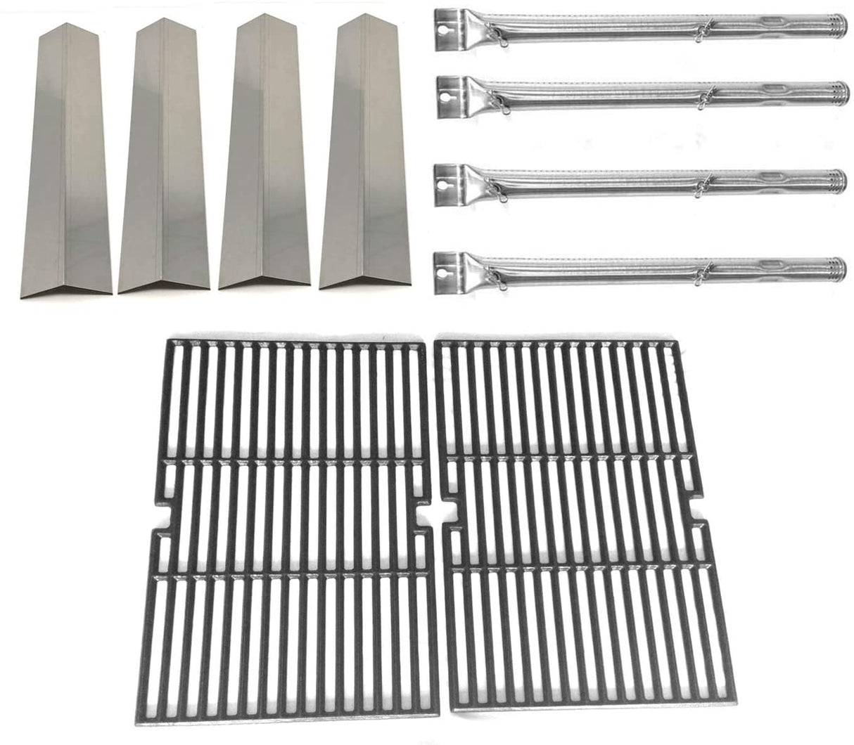 Replacement Kit for Master Chef G45307, G45308, G45309, G45311, G45312, G45313, G45314 Gas Models Includes Cooking Grates, 4 Burners & 4 Heat Plates - XPart Supply