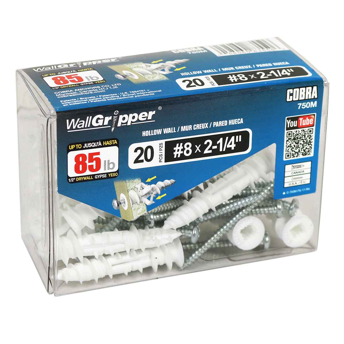 #8 WallGripper Wall Anchor w/ Screw (20 Pack)