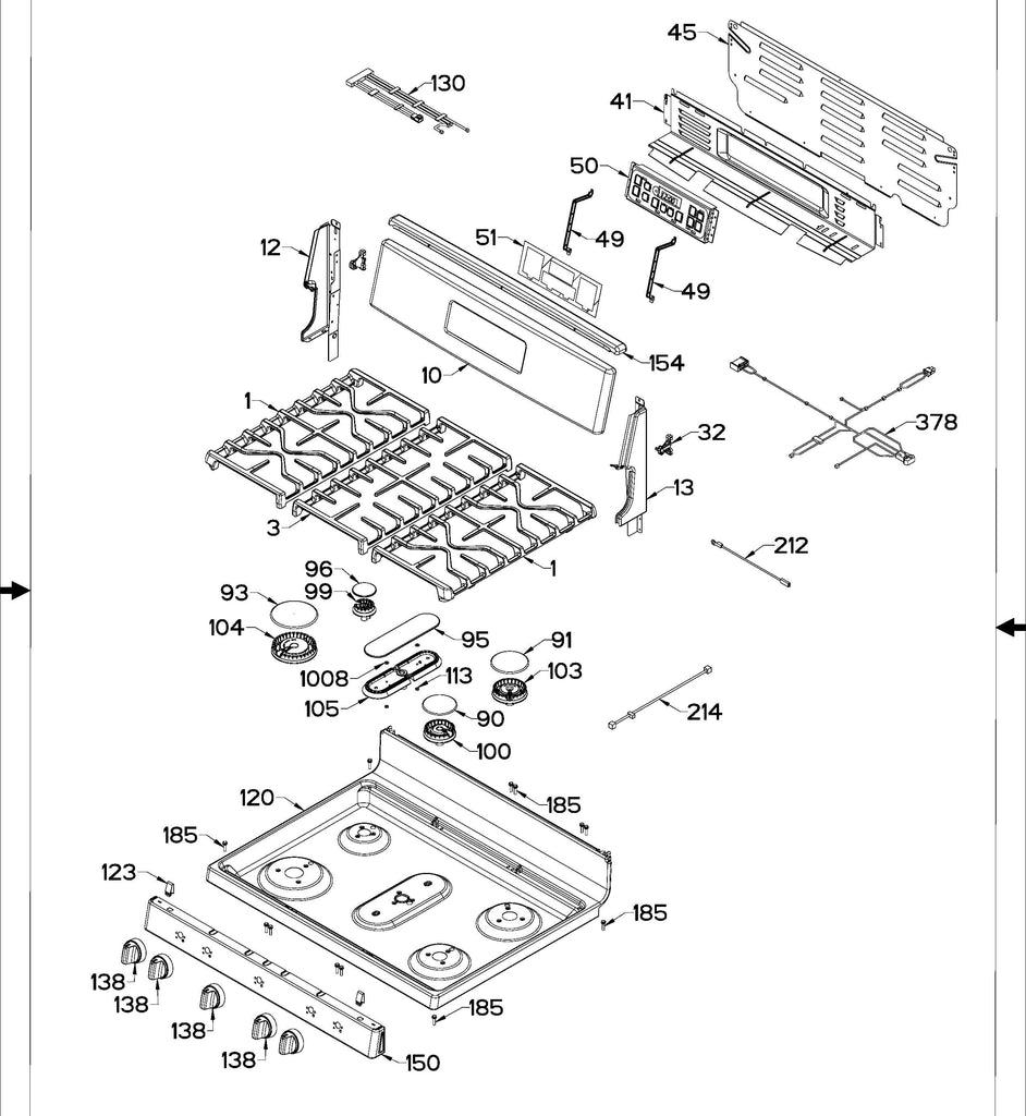 WS01F10954 Range Oven Control Board, Replaces 164D8450G232