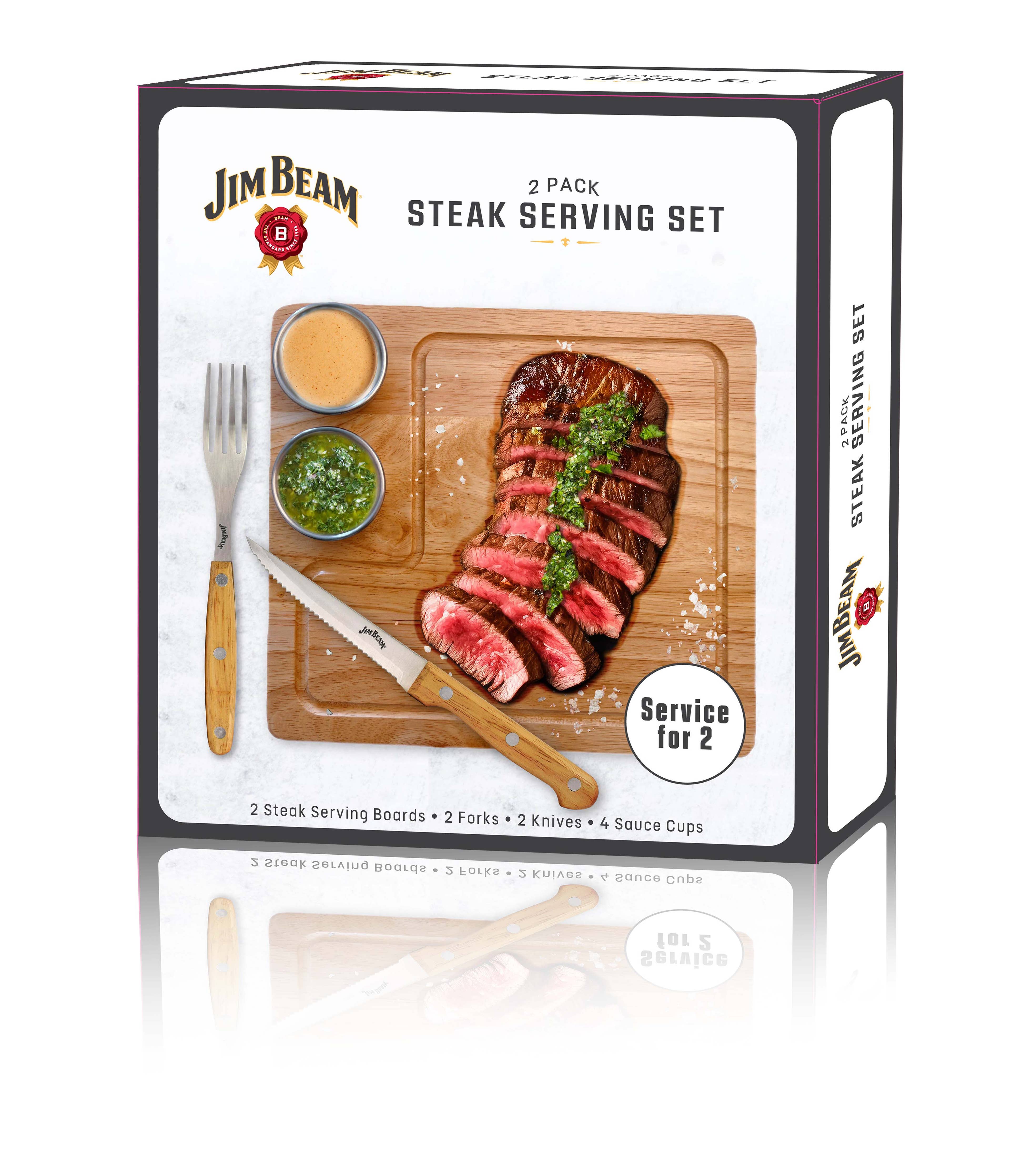 Jim Beam 2 Pack Steak Serving Set
