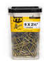 5# Bucket 9 x 2-1/2" Gold Robertson® Flat Head Screw (495/Bucket)