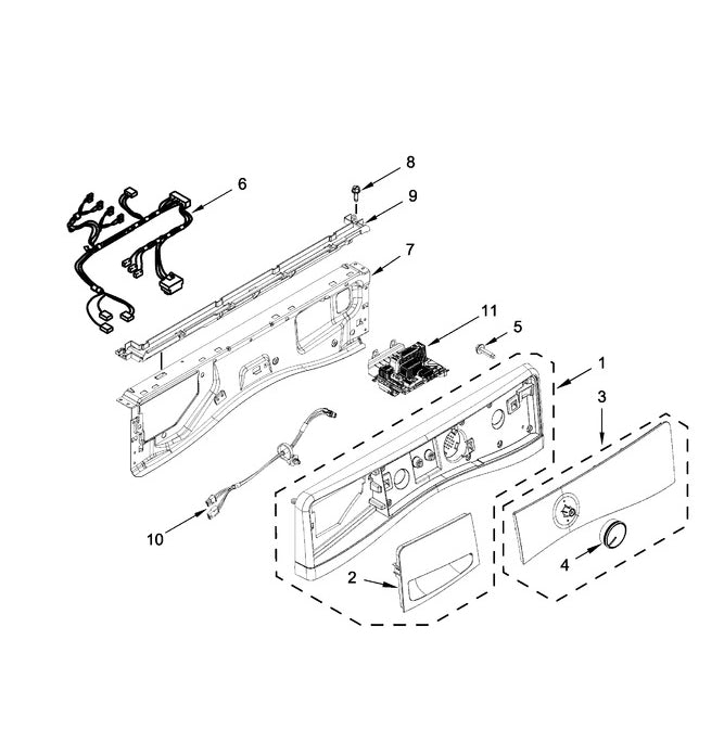 W10903217 Washer Control Panel, Stainless - XPart Supply