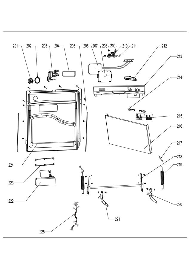 WG04L04480 Dishwasher Inner Door Assembly - XPart Supply Ltd.