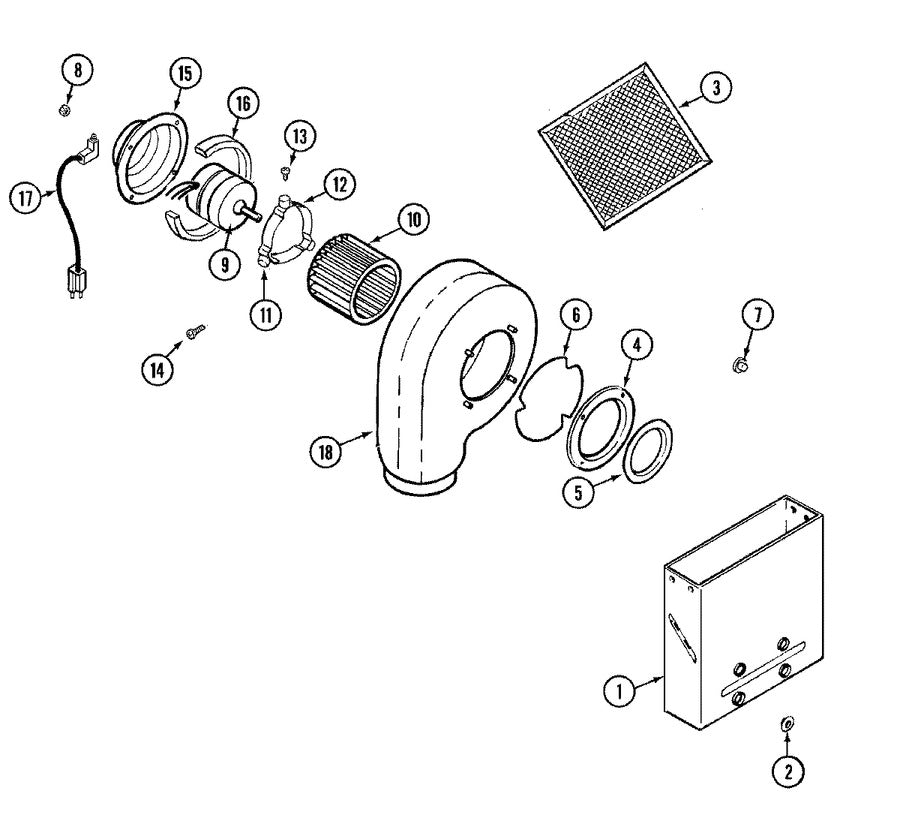 71001304 Range Down Draft Vent Motor