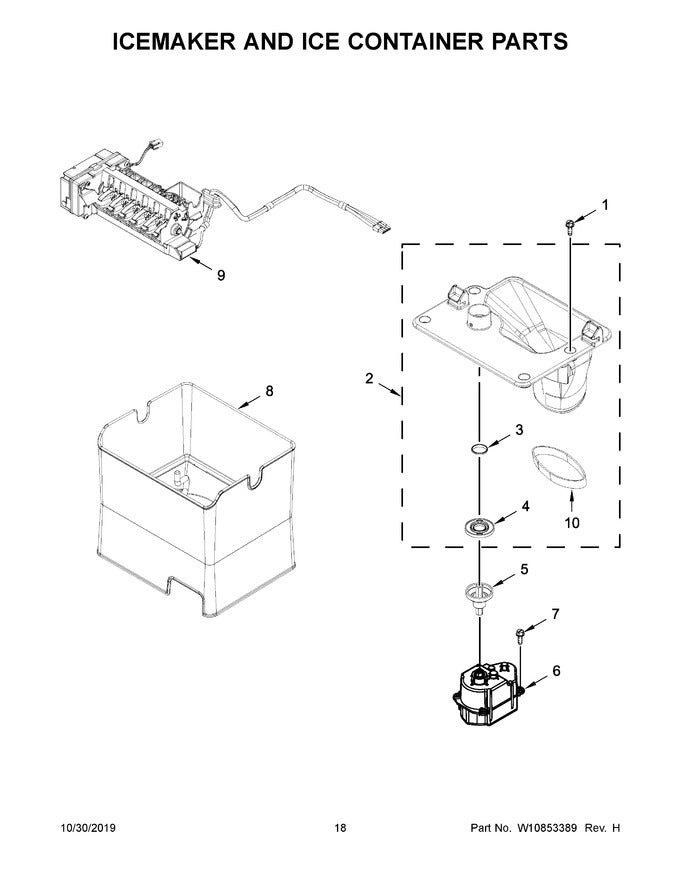 W11129522 Refrigerator Ice Bucket - XPart Supply