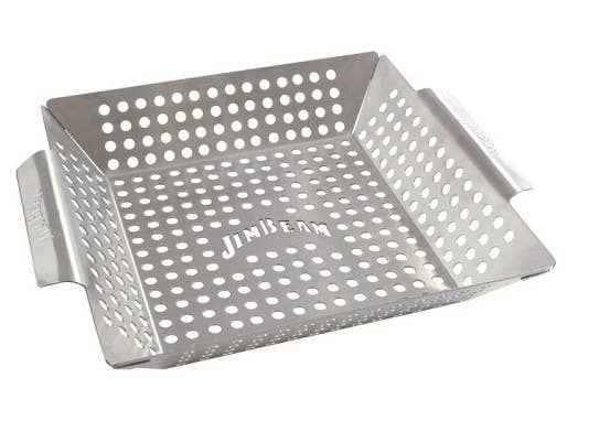 Jim Beam Stainless Steel Heavy Duty Grilling Wok
