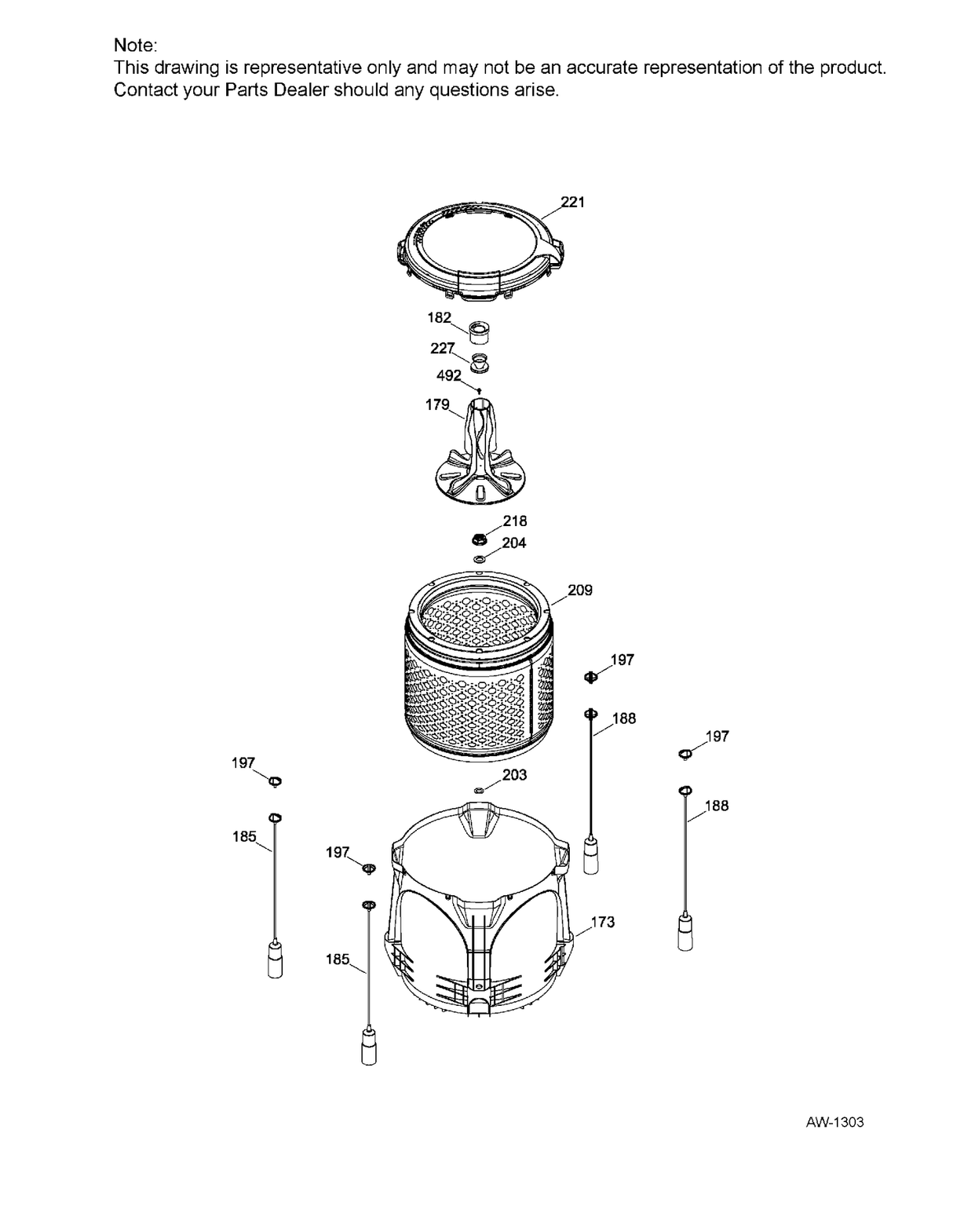 WW01L01514 Washer Agitator Assy - XPart Supply