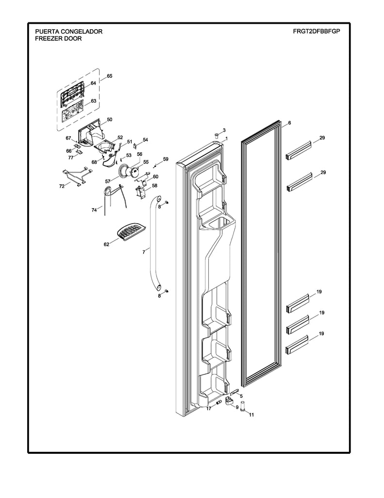 WR01L00083 Refrigerator Freezer Door Upper Shelf, Replaces 225D6634P001