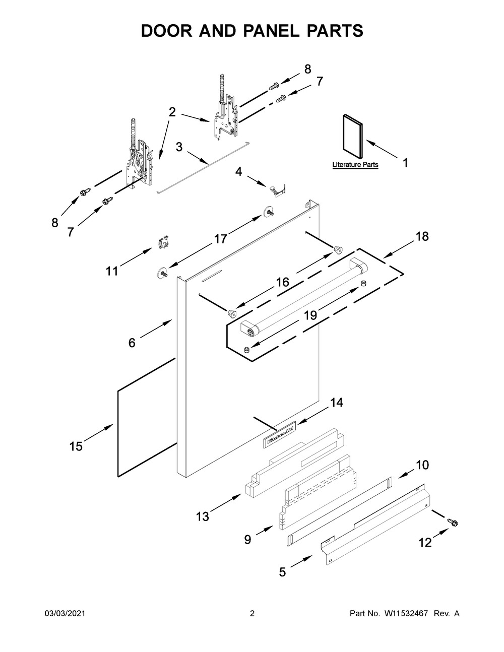 W11416371 Dishwasher Panel - XPart Supply