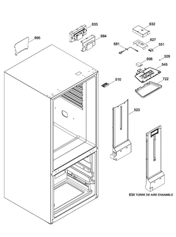 WR03F04480 Refrigerator Air Tower Duct Assembly - XPart Supply Ltd.