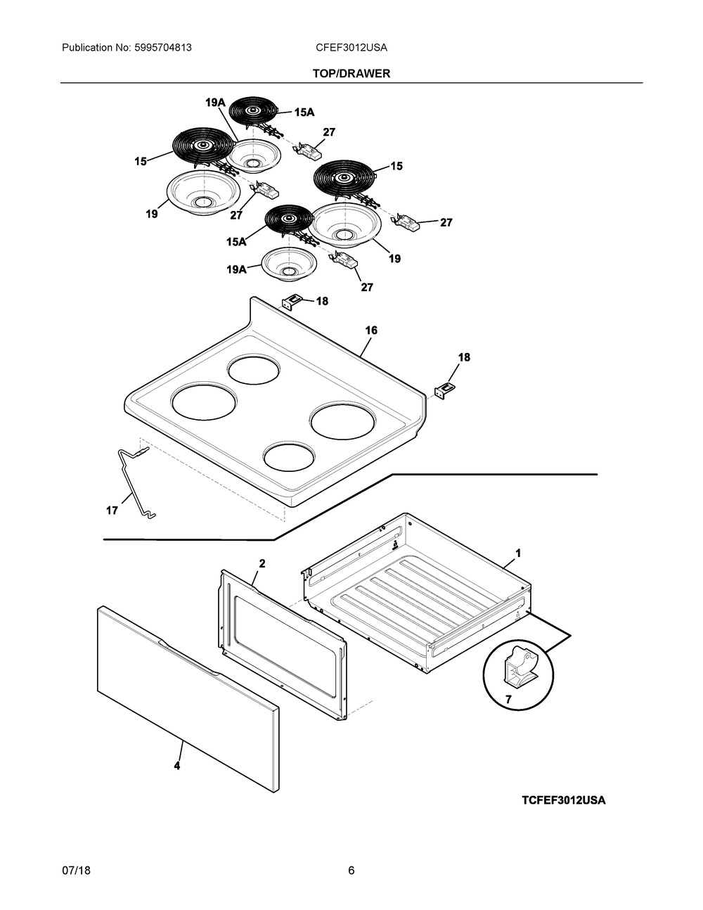 5304516159 Range Surface Element with Limiter, 8" - XPart Supply