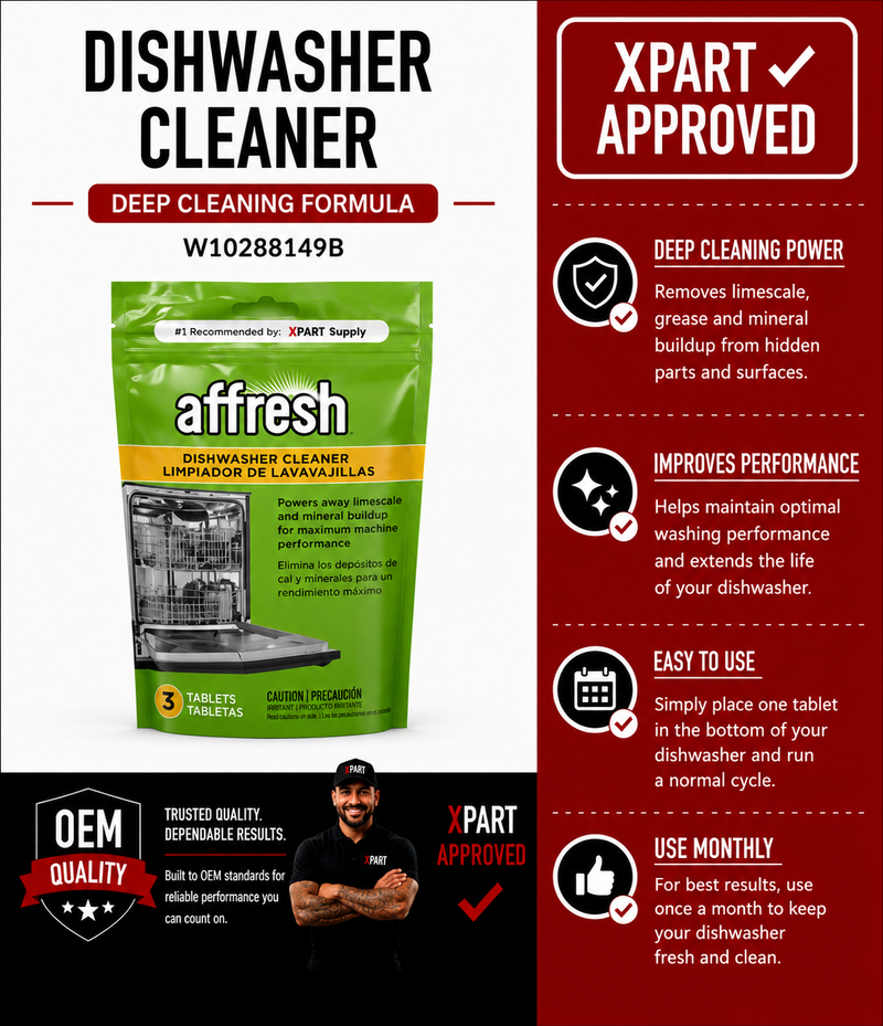 Affresh Dishwasher Cleaner W10288149B — Remove Limescale & Mineral Buildup