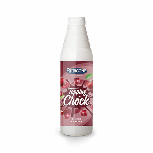 Cherry Topping with Pieces - 1 KG Squeeze Bottle - Cherry Crock Topping - Rubicone Canada