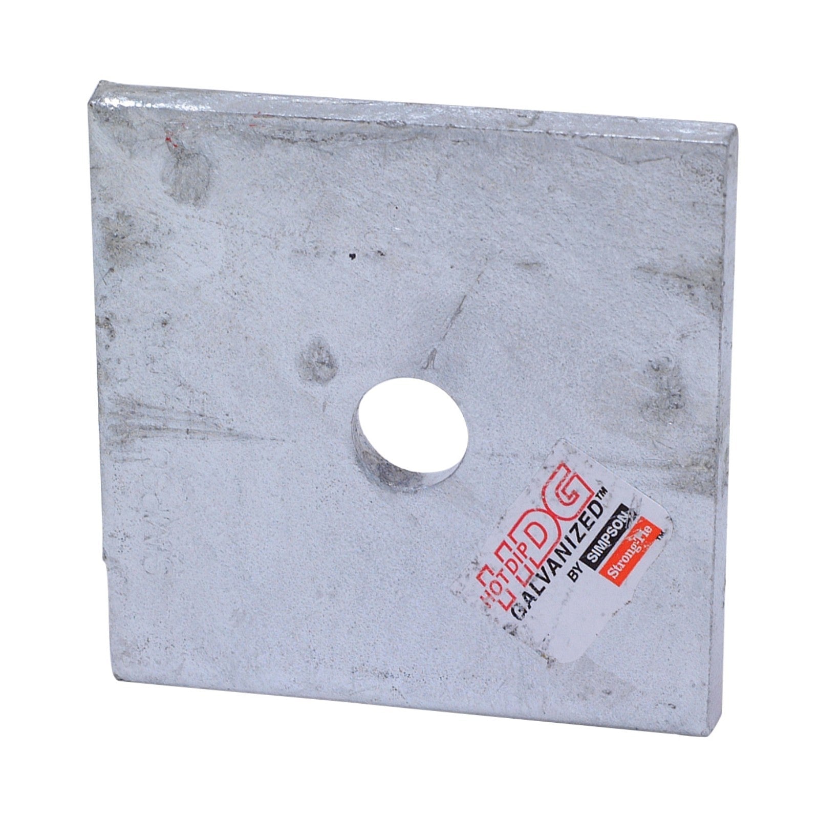 1/2" Hole Flat Bearing Plate 3" x 3" x 3 ga. - Hot Dip Galvanized