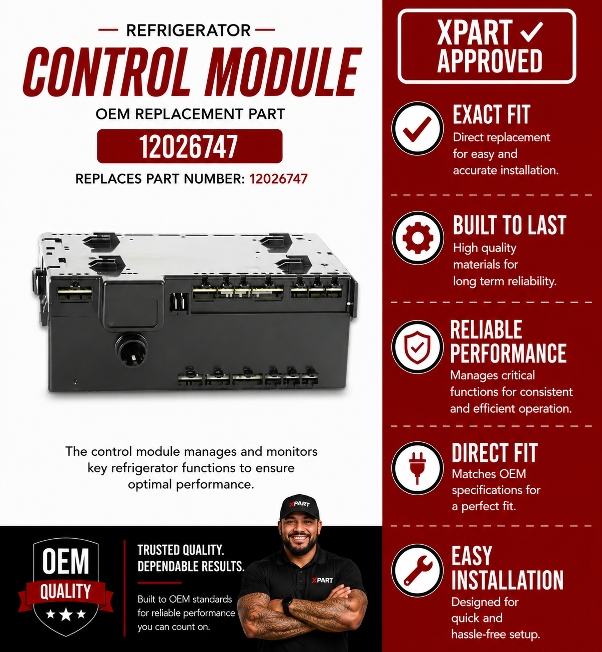 Bosch Control Module 12026747 — Fixes Refrigerator Not Cooling or Compressor Not Running