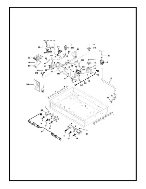 WS01F10257 Oven Harness Burner Box