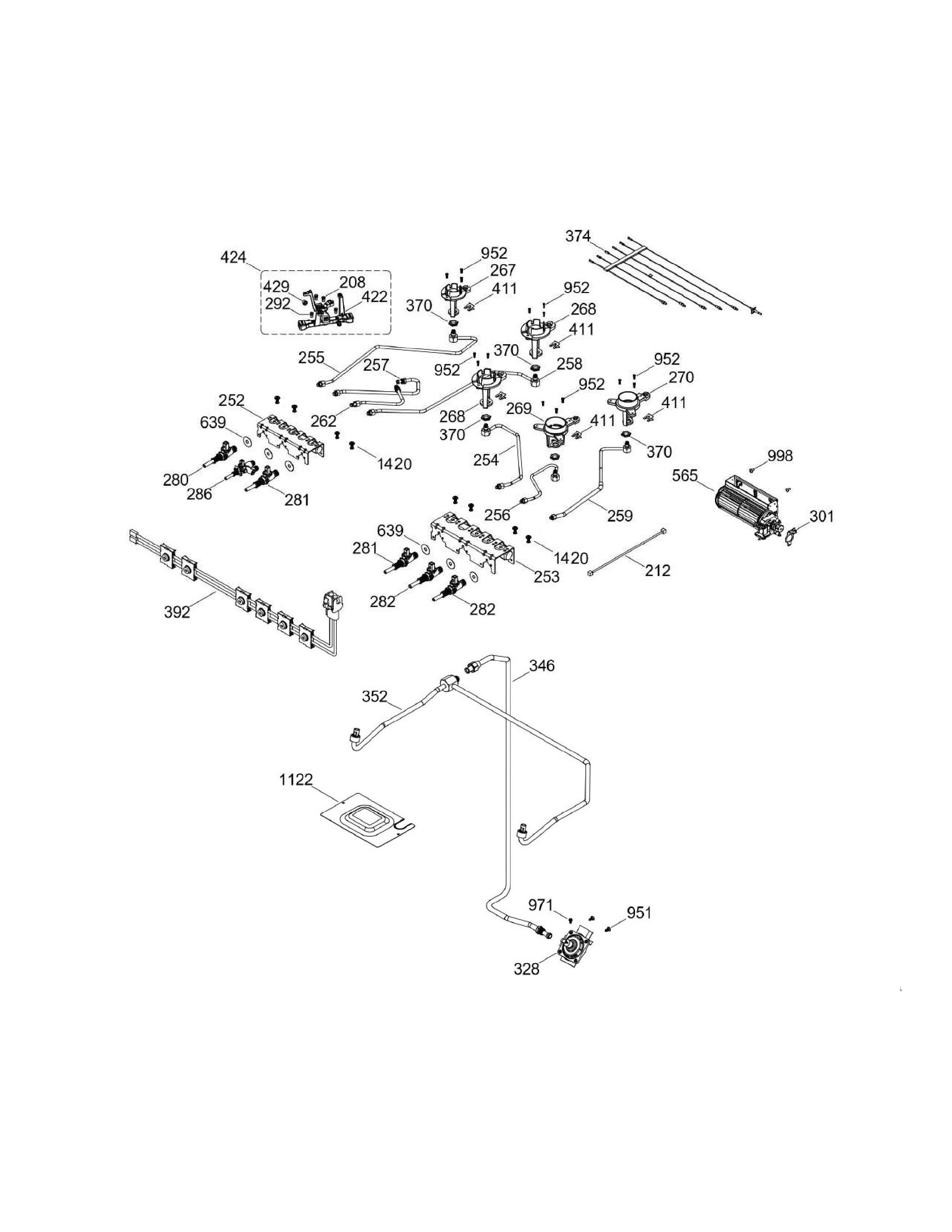 WS01F08465 Gas Range Wire Harness