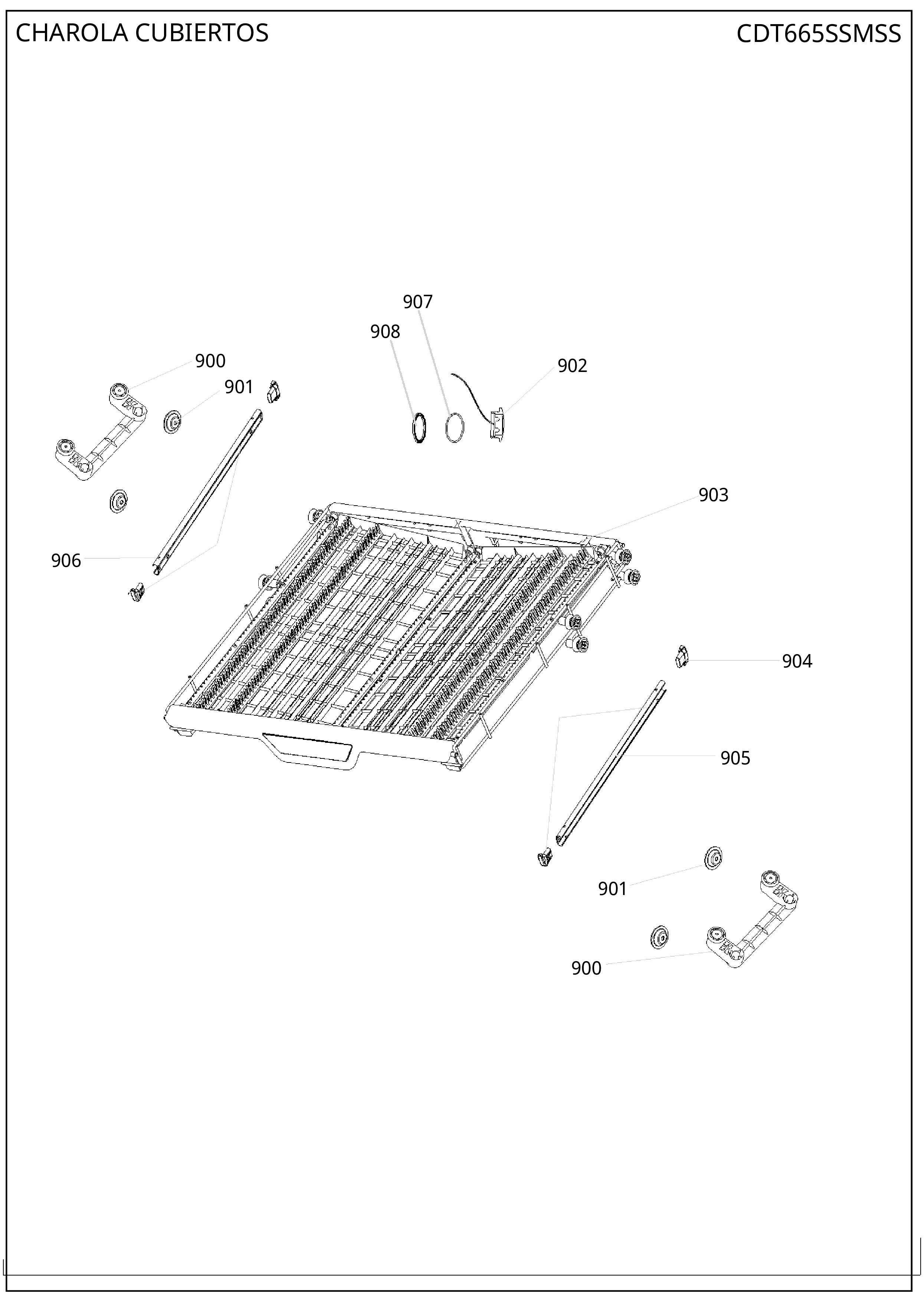 WG04F10265 Dishwasher Upper Cutlery Assembly - XPart Supply Ltd.