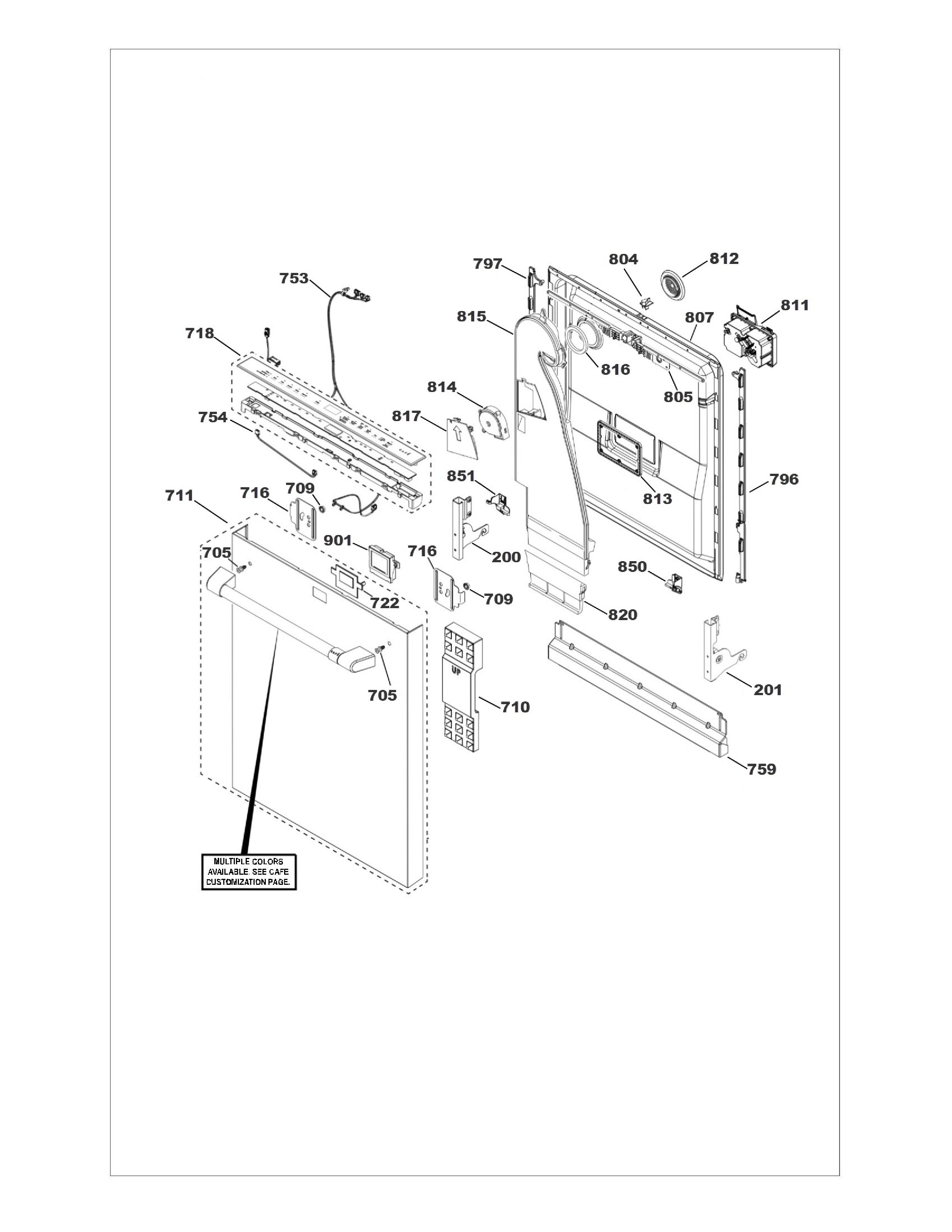 WG03F09252 Dishwasher UI Control w/ Cover - XPart Supply Ltd.