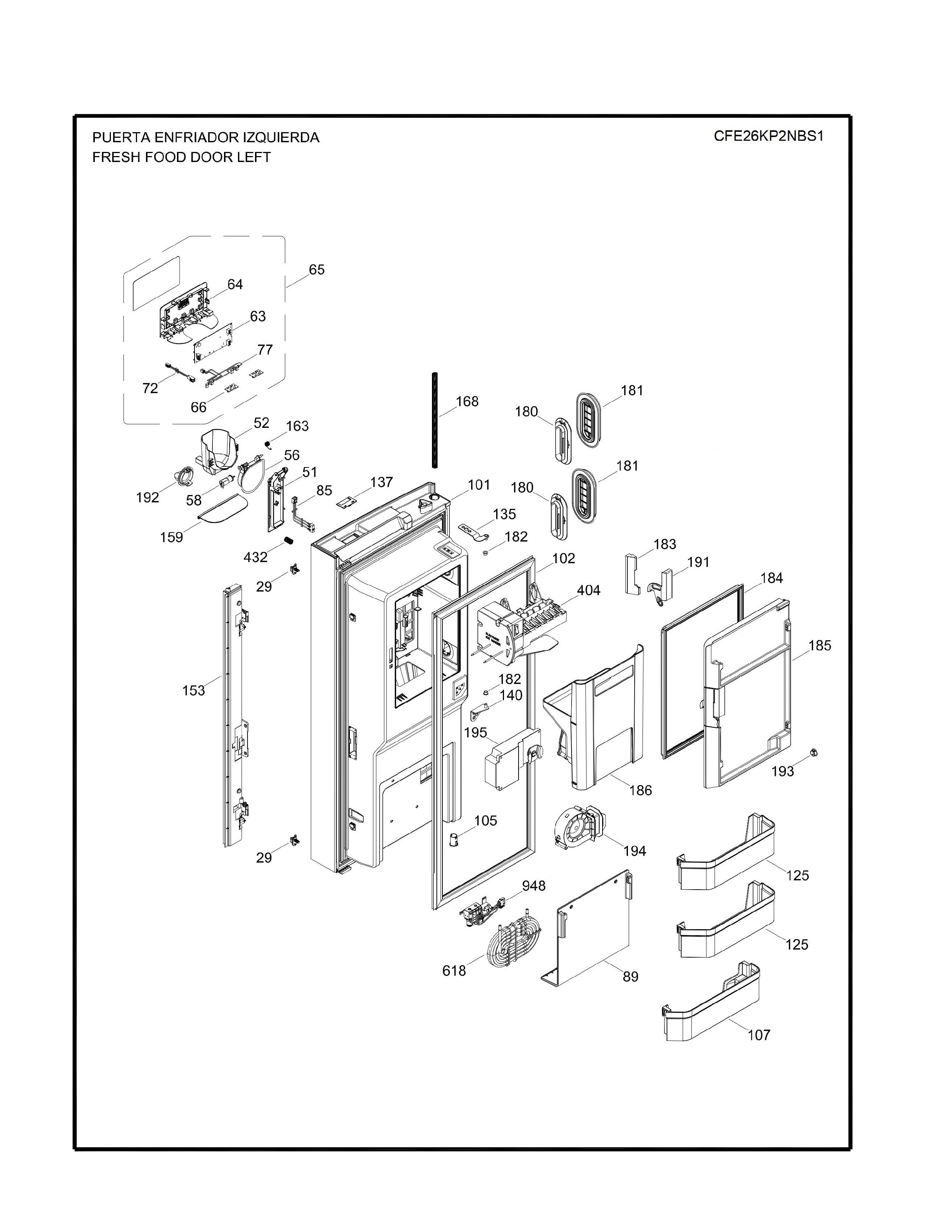 WR01L10714 Door Bin Shelf module - XPart Supply