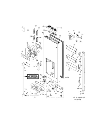REFRIGERATOR DOOR - LEFT HAND STAINLESS STEEL