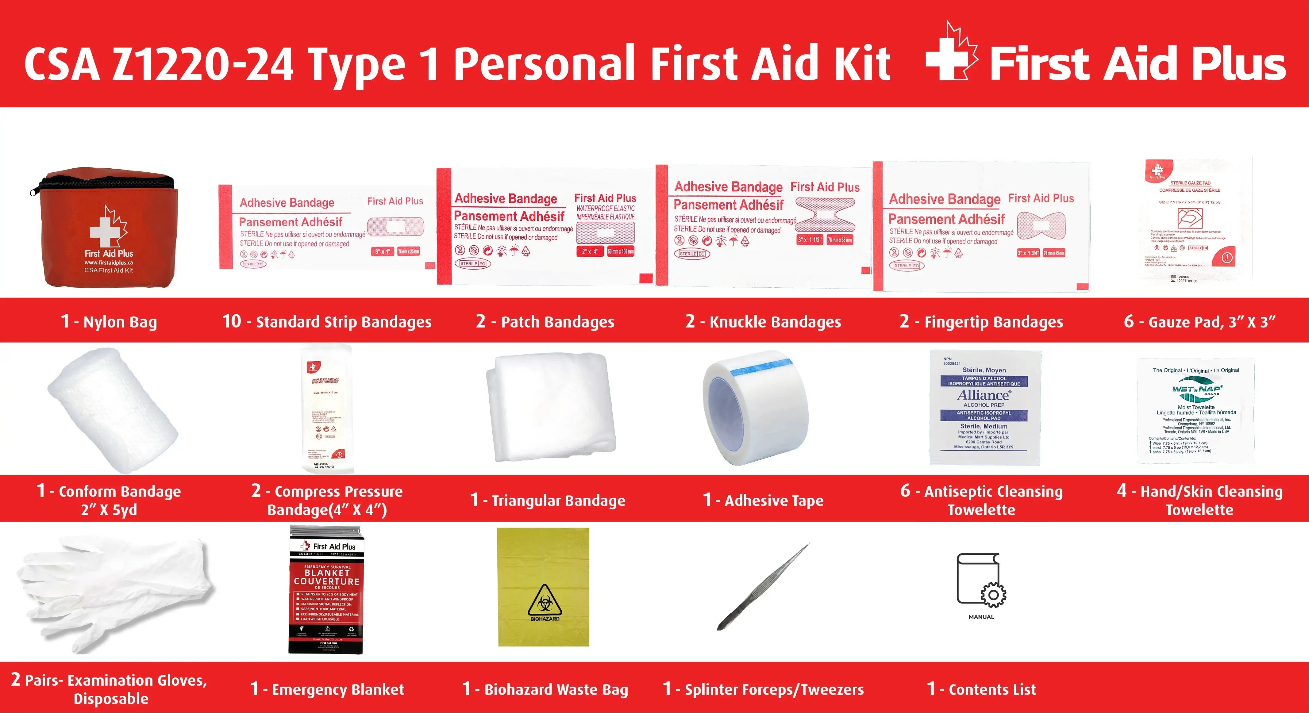 CSA Type 1 First Aid Kit, Personal First Aid Kit