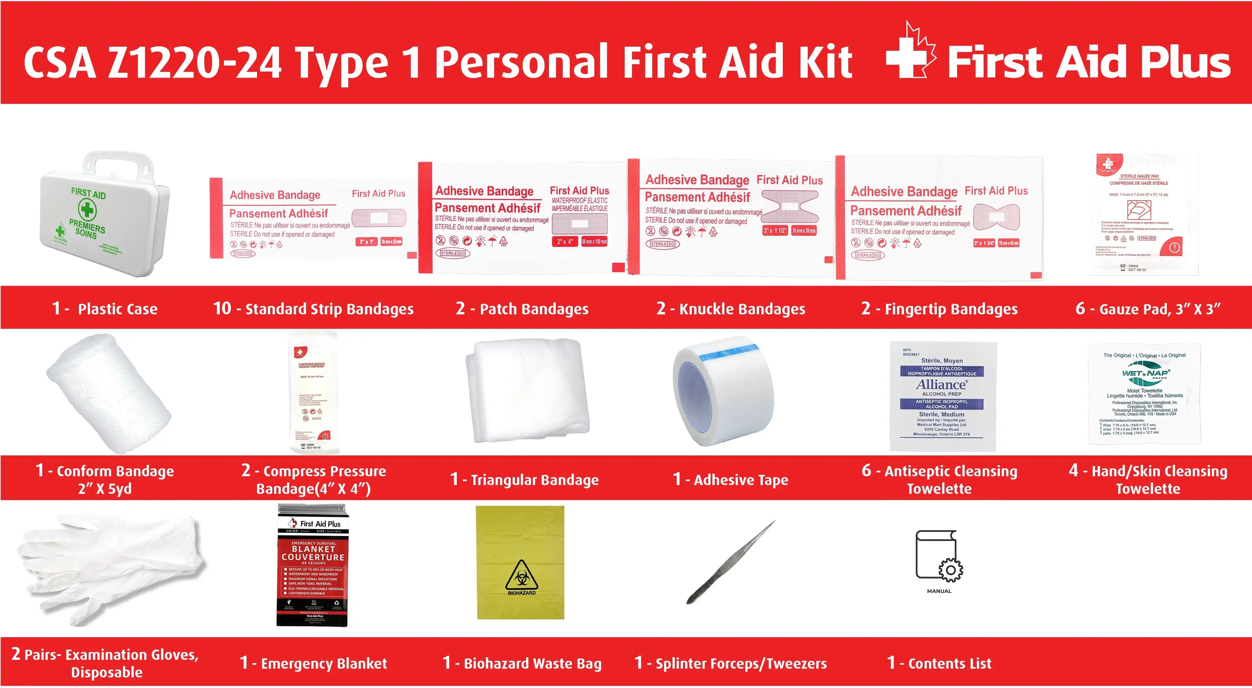 CSA Type 1 First Aid Kit, Personal First Aid Kit