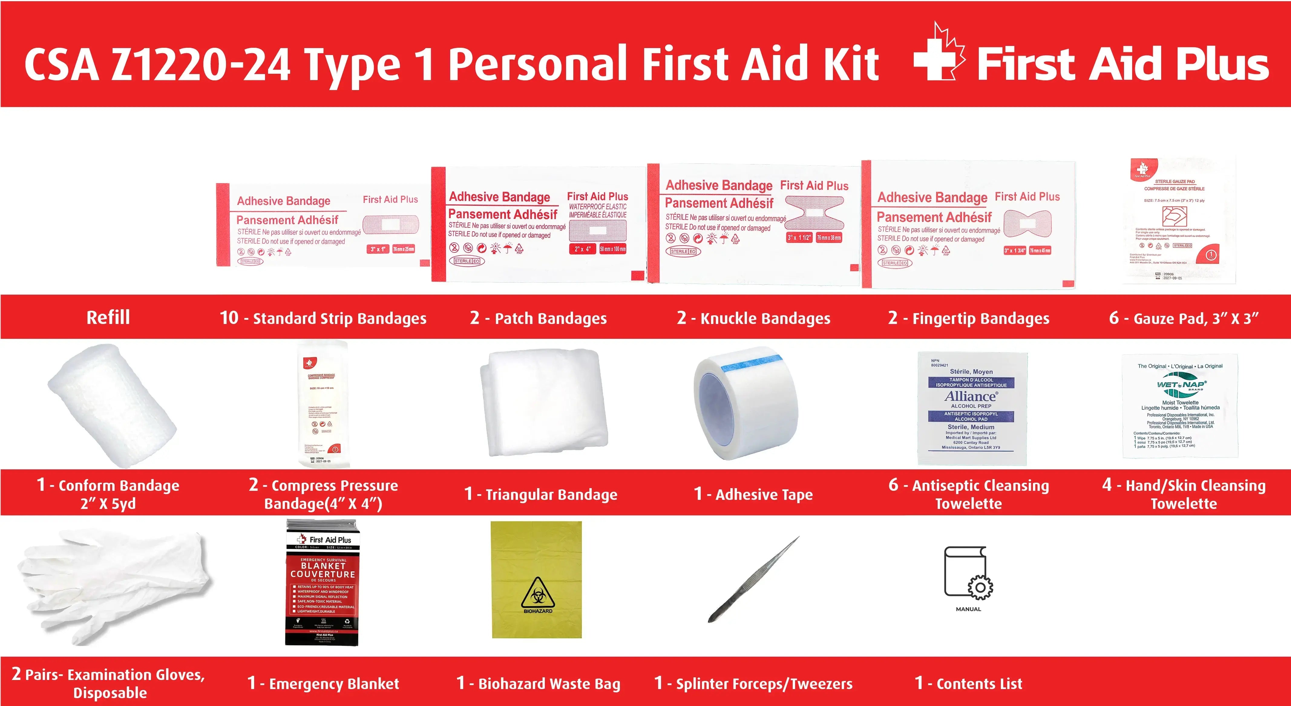 CSA Type 1 First Aid Kit, Personal First Aid Kit