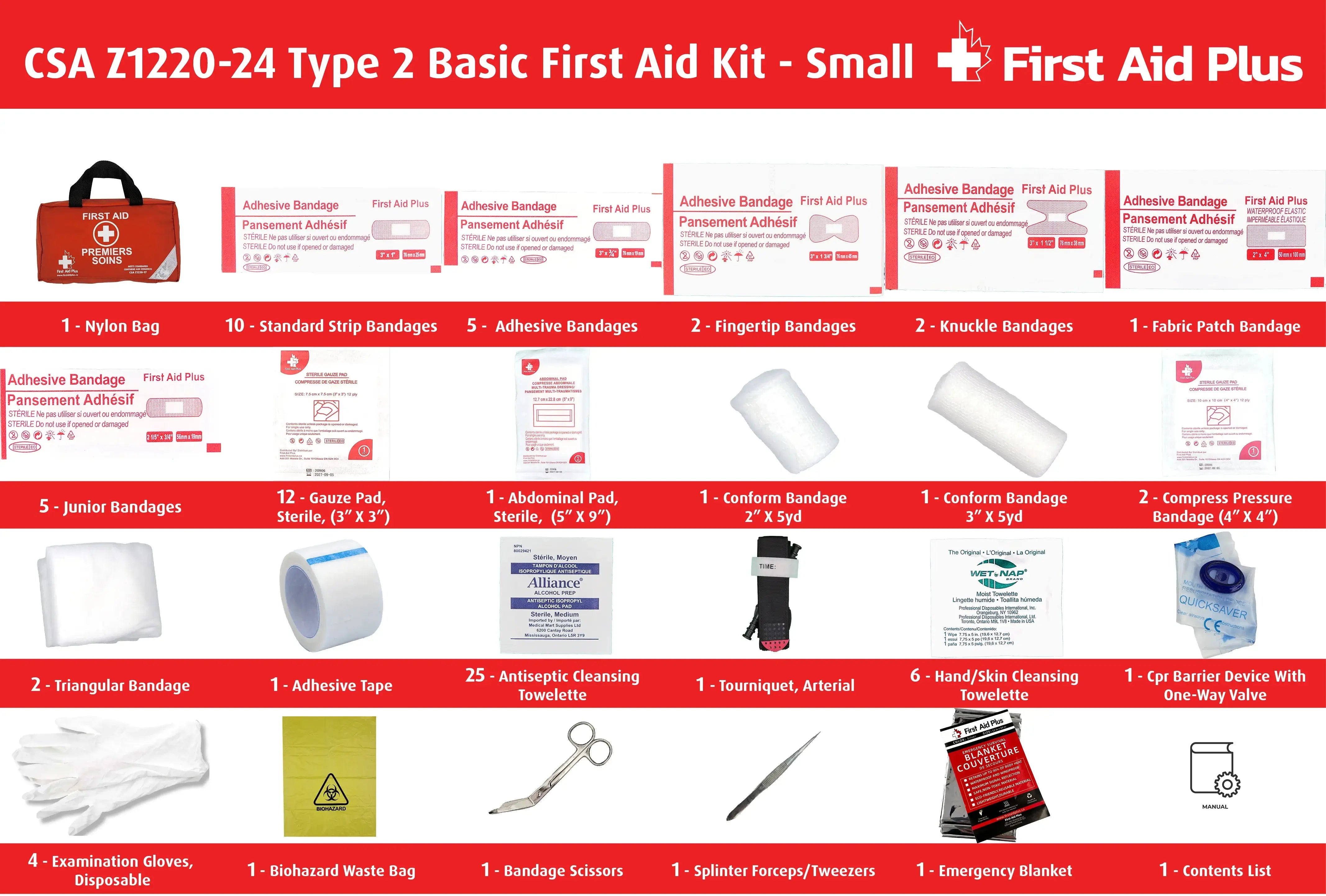 CSA Type 2 Basic First Aid Kit - Small (2-25 Workers)