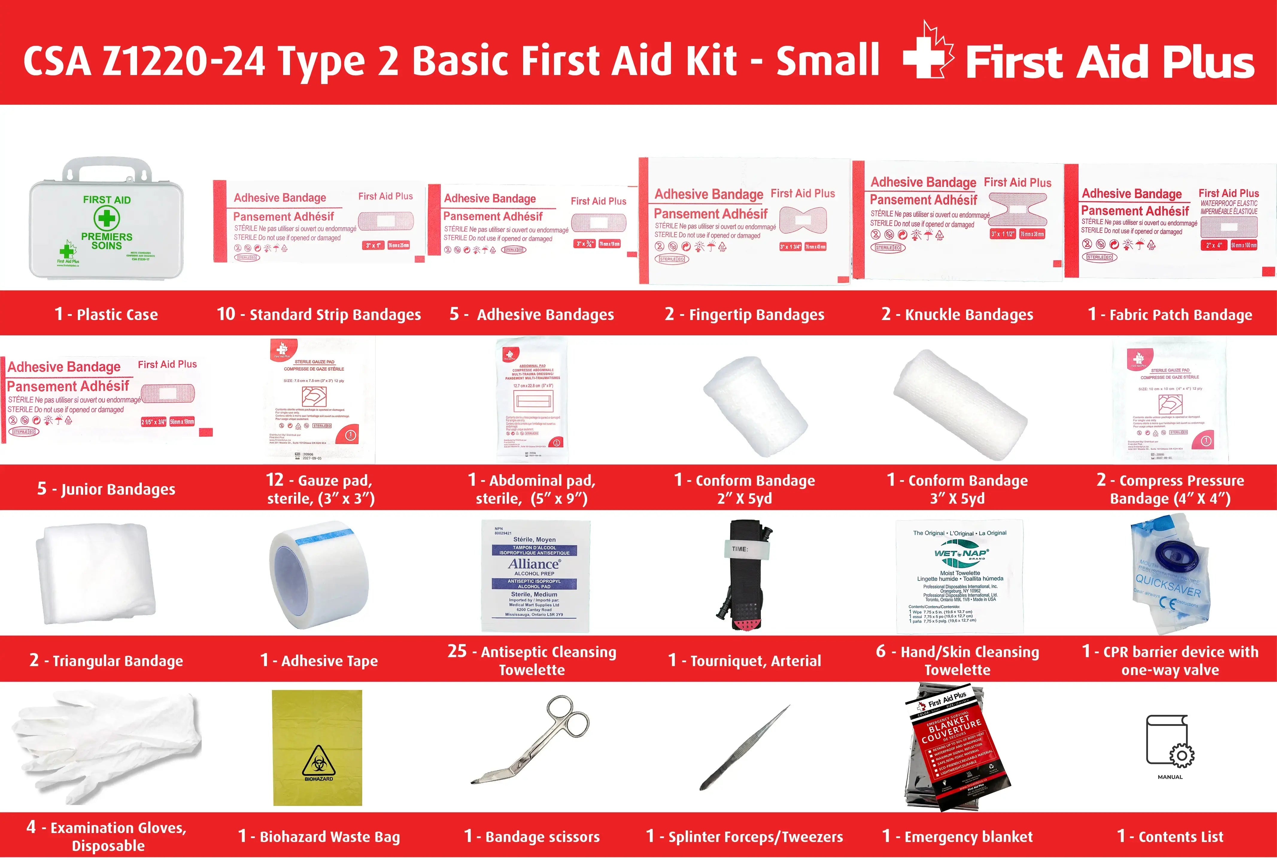 CSA Type 2 Basic First Aid Kit - Small (2-25 Workers)