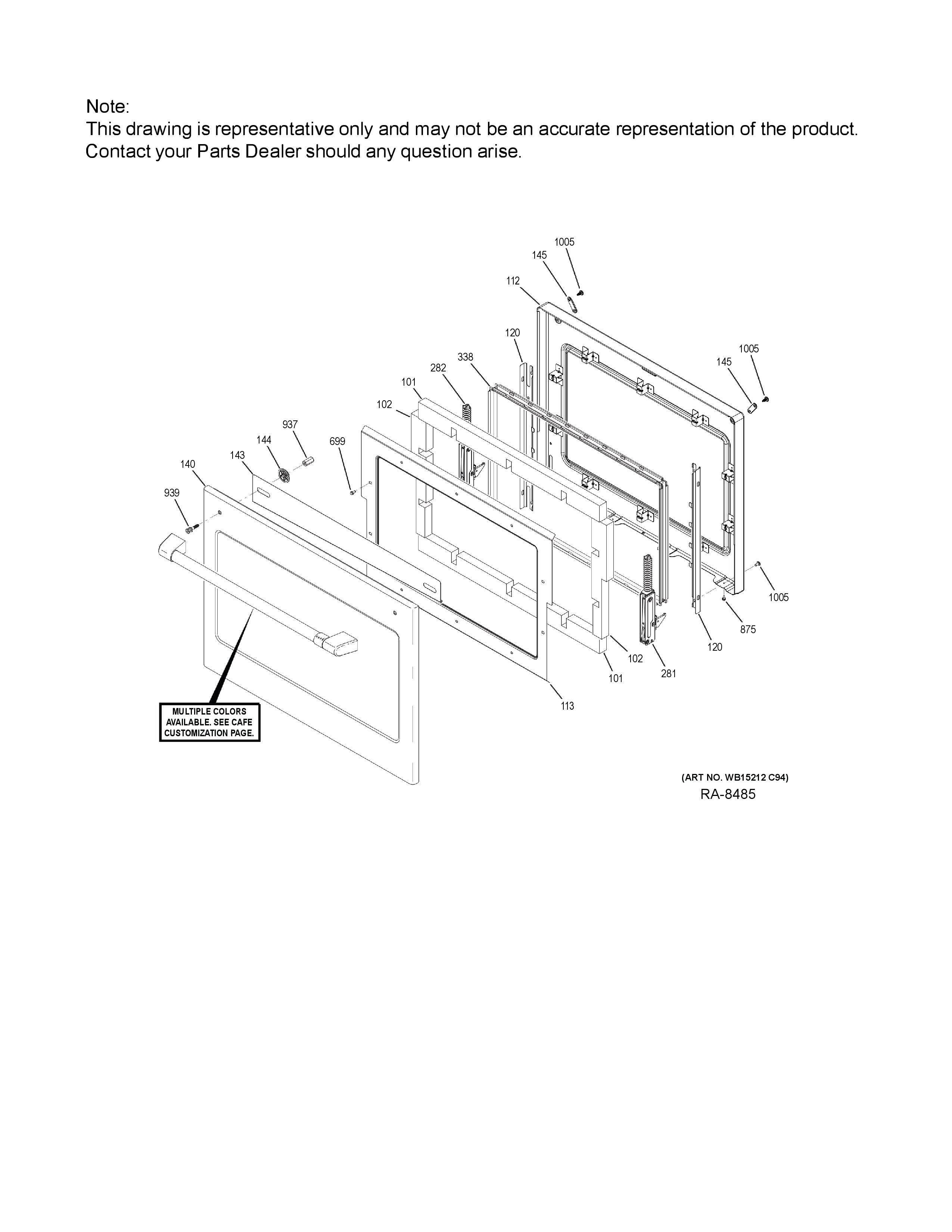 WG02L09160 Oven Door Hinge, Right (replaces WB10X30583)